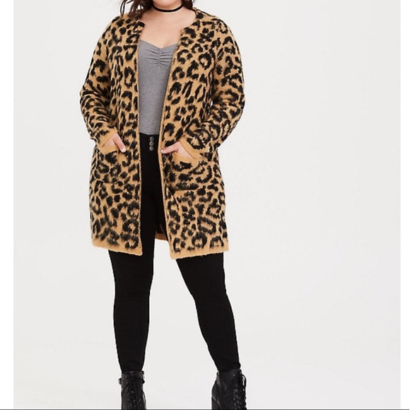 torrid leopard cardigan
